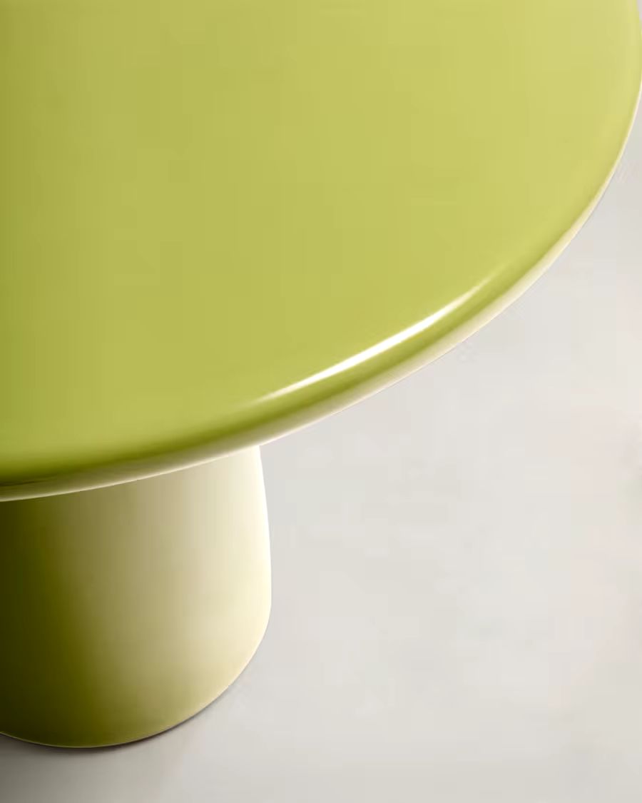 Albanella coffee table in cement with glossy green finish