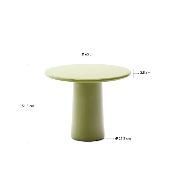 Albanella coffee table in cement with glossy green finish