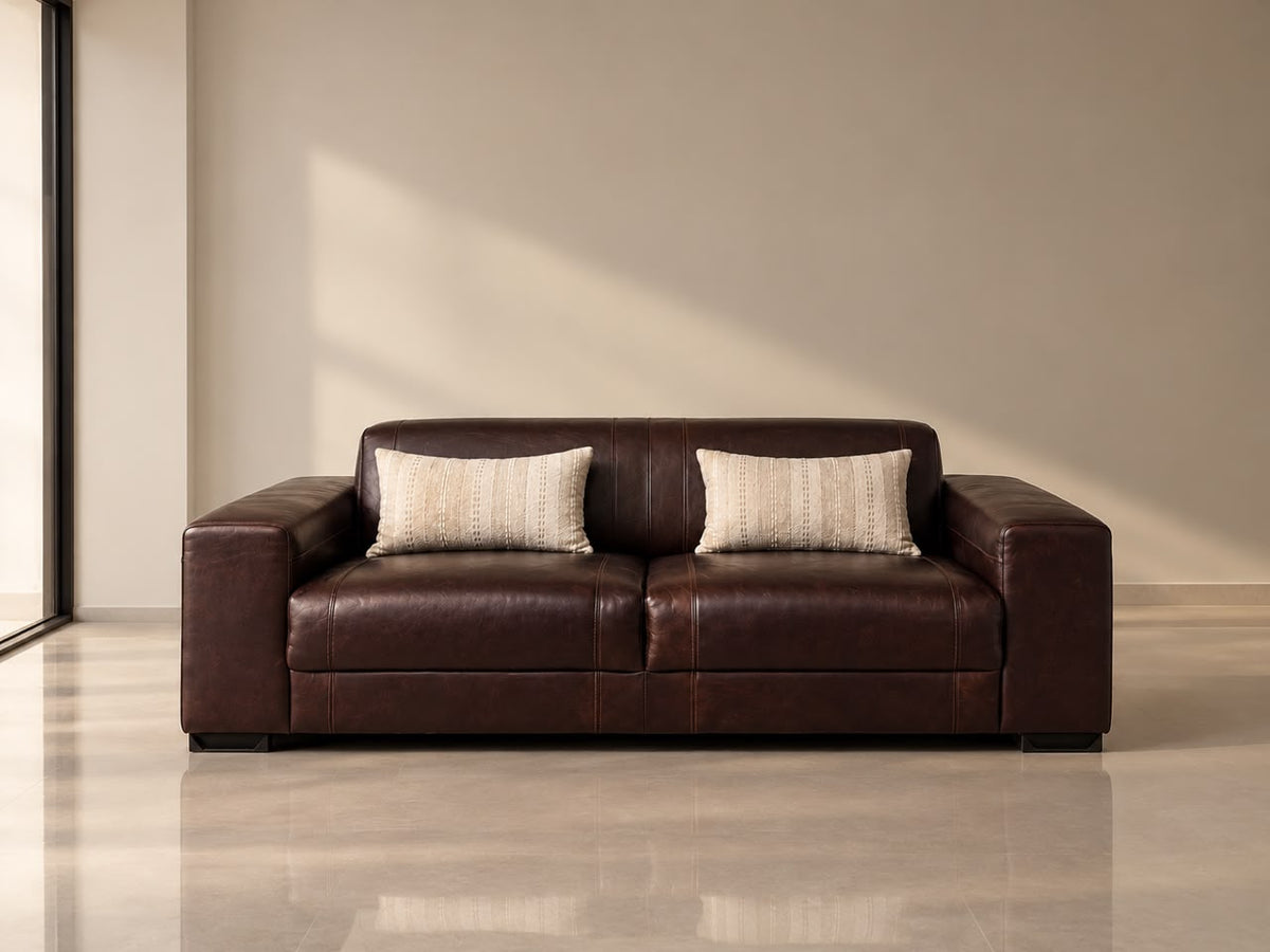 Terry Leather 2 Seater - Leather Matador Tan