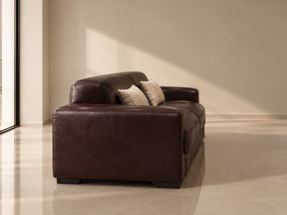 Terry Leather 2 Seater - Leather Matador Tan