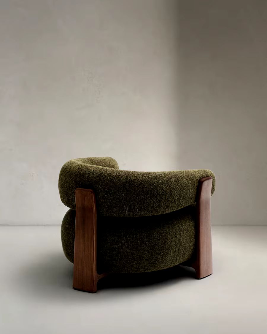 Granite Armchair Green Chenille