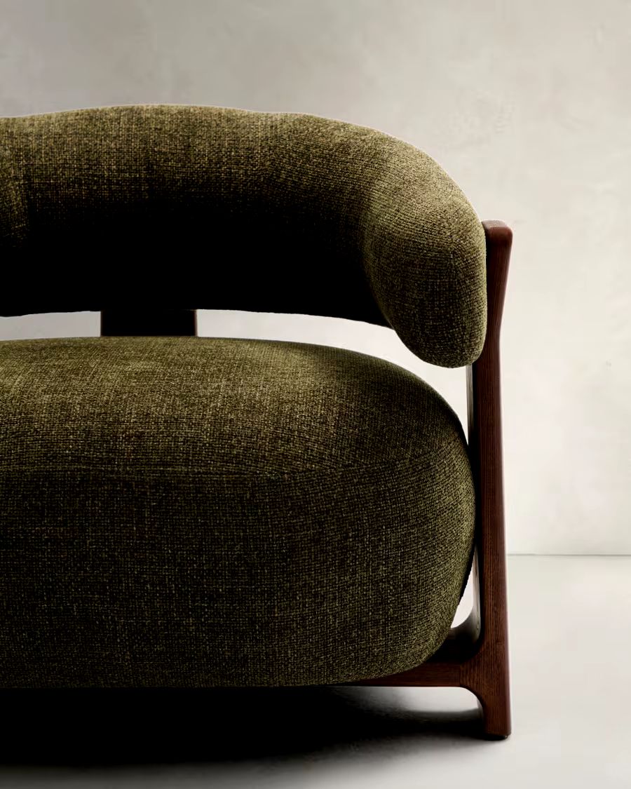 Granite Armchair Green Chenille