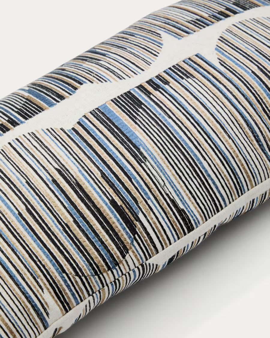 Log Cushion with Multicoloured Graphic