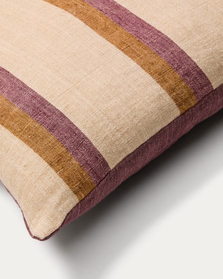 Arven multicoloured striped 100% linen cushion 45 x 45cm