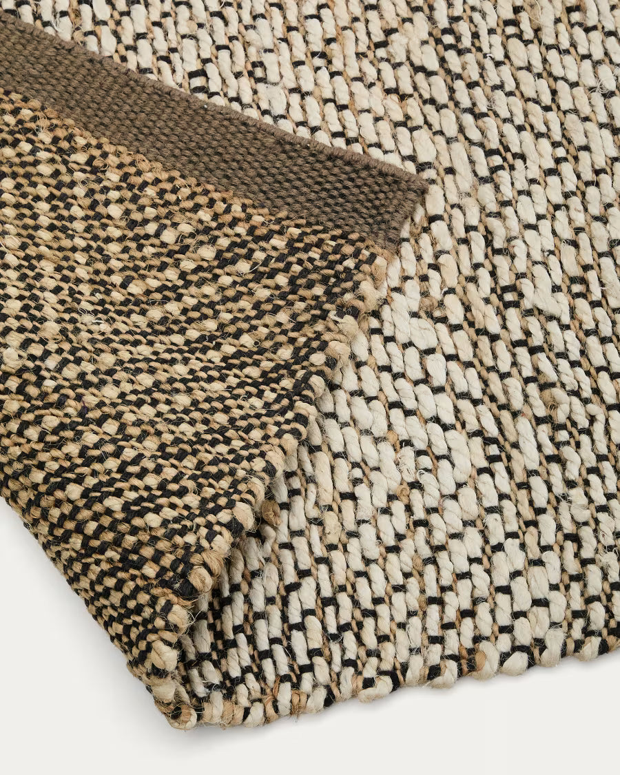 Arpe beige jute jacquard rug 160 x 230cm