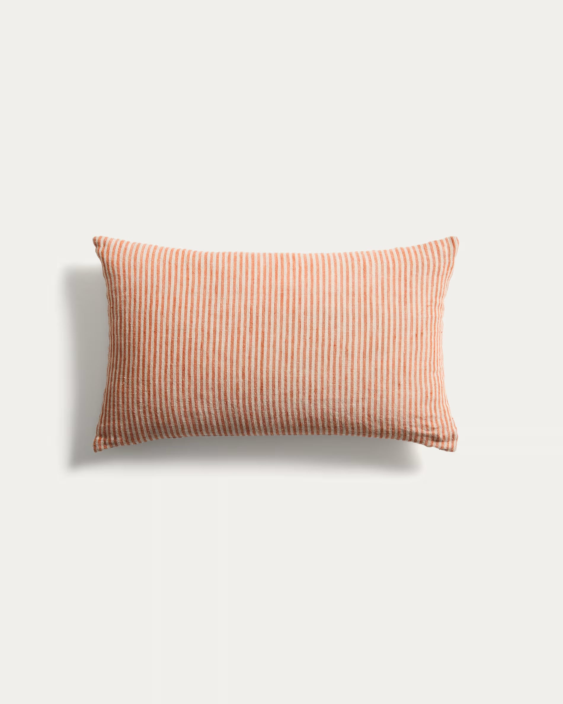 Oriade orange striped linen cushion 30 x 50cm
