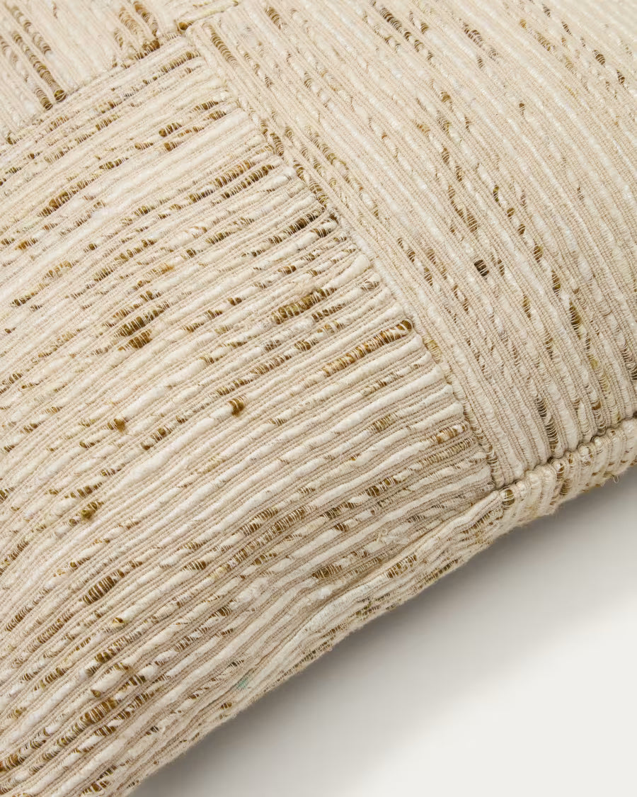 Anuba beige and green checked jacquard cushion 45 x 45cm