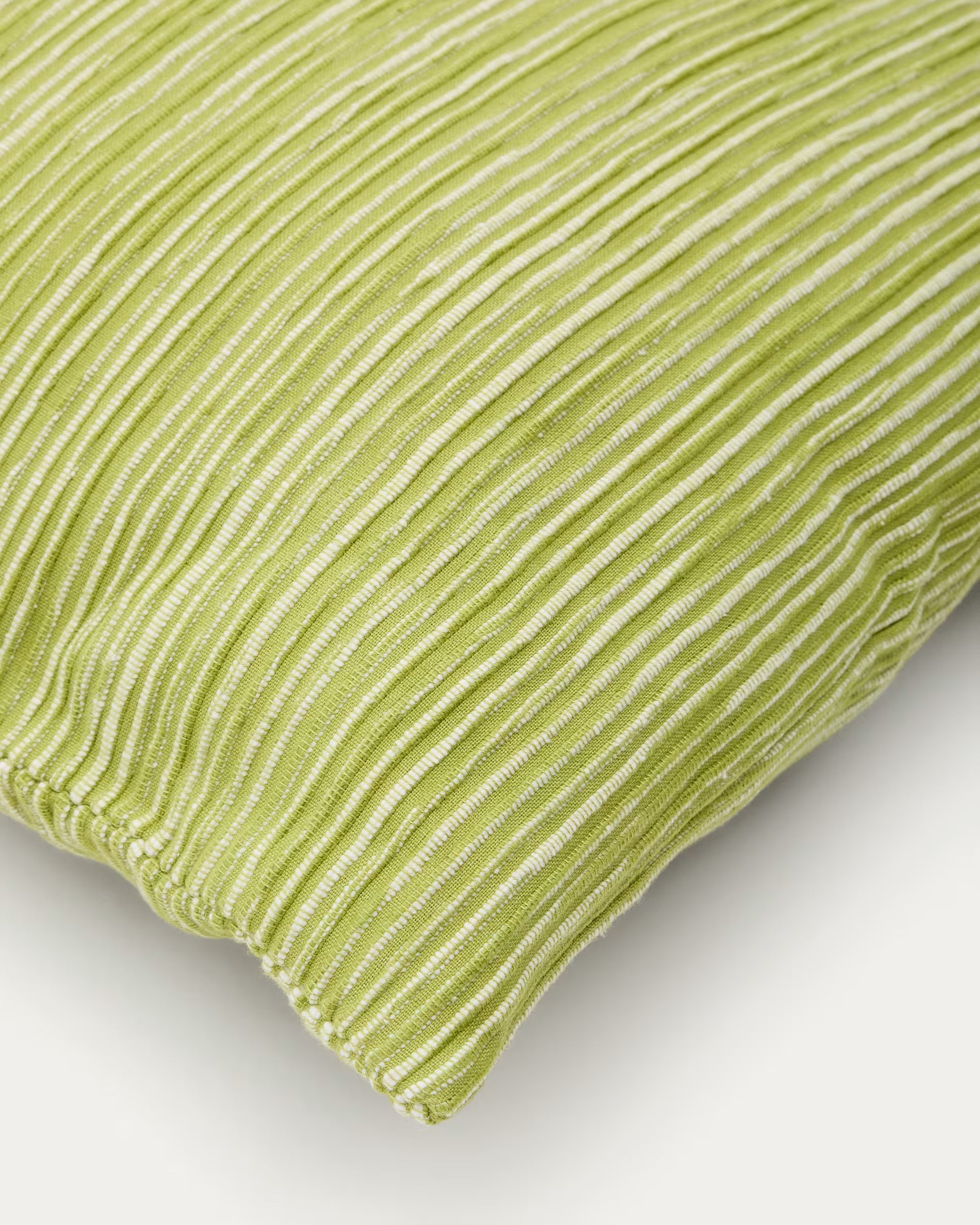 Niera green striped cotton jacquard cushion 45 x 45cm