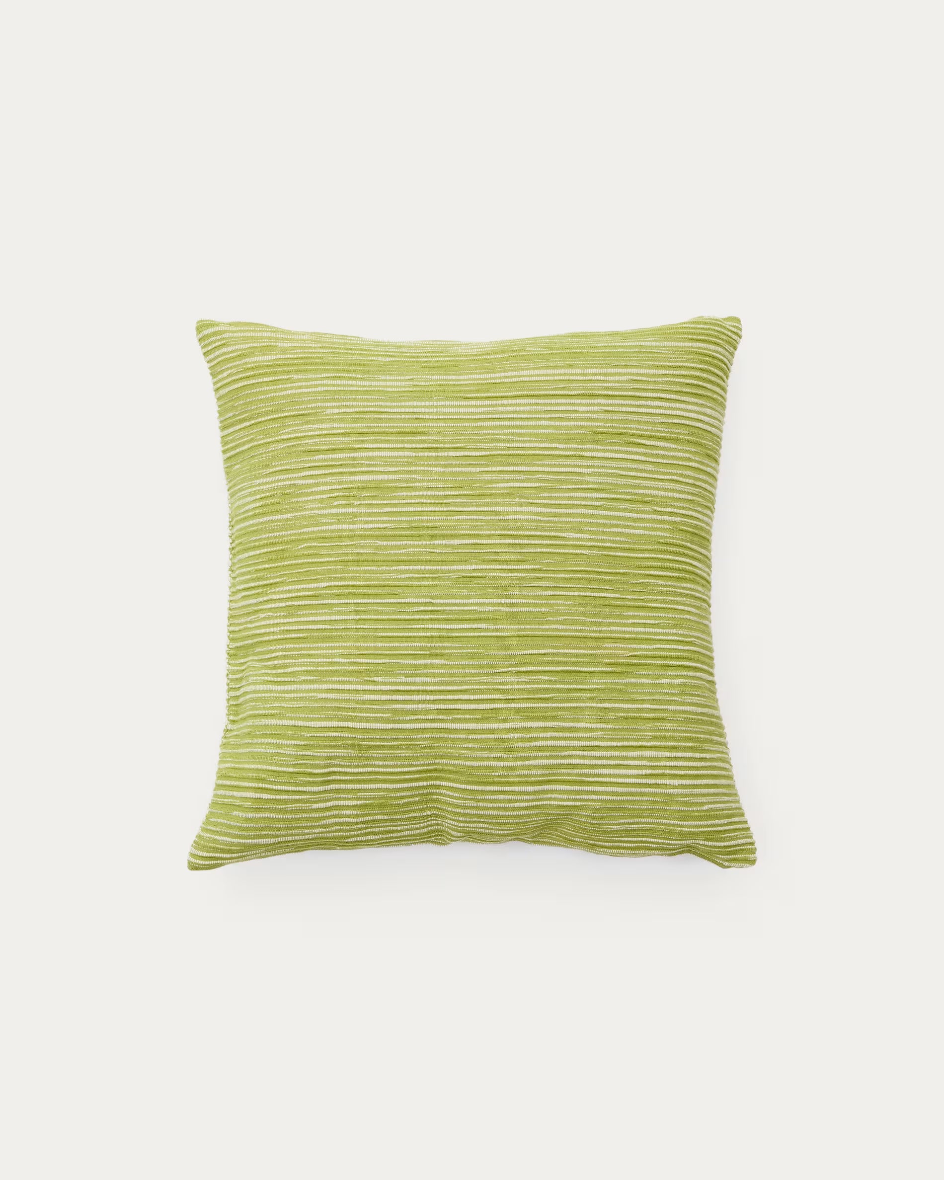 Niera green striped cotton jacquard cushion 45 x 45cm