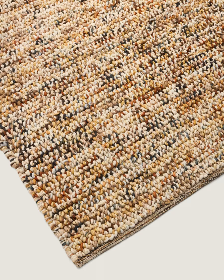 Elanis multicoloured boucle wool rug 200 x 300cm