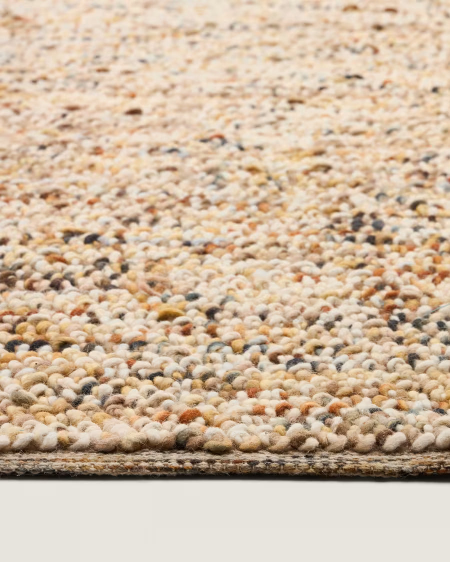 Elanis multicoloured boucle wool rug 200 x 300cm