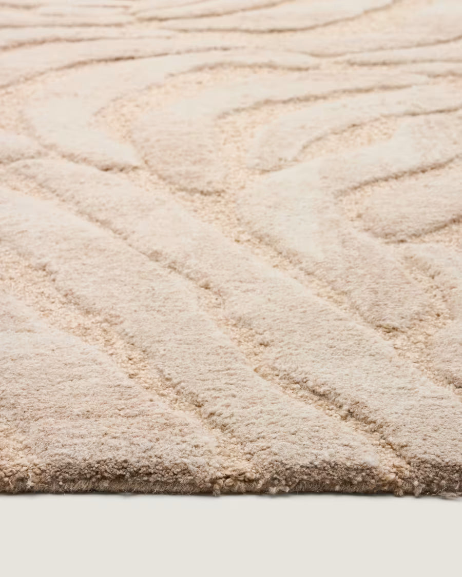 Tribet zebra jacquard wool rug 200 x 300cm