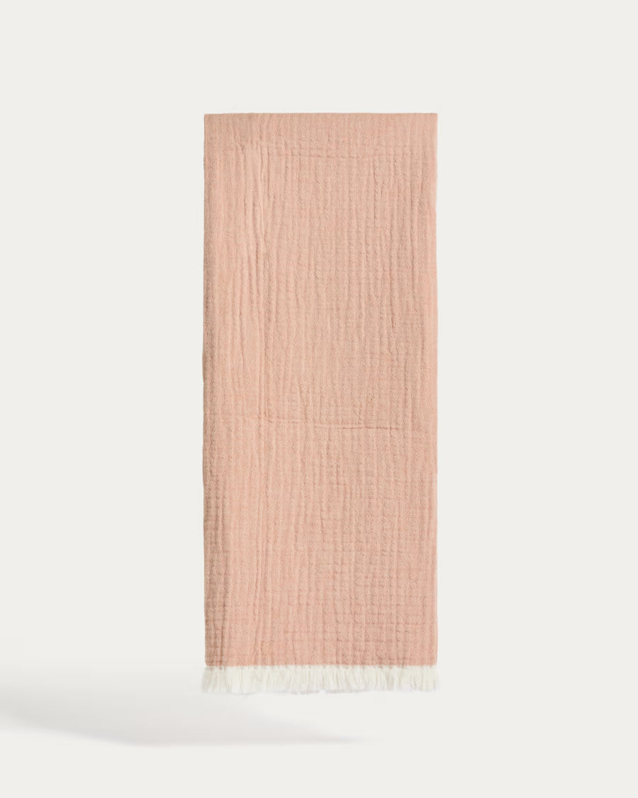 Nafine 100% cotton muslin  - et with two-toned fringe 130 x 170 cm.