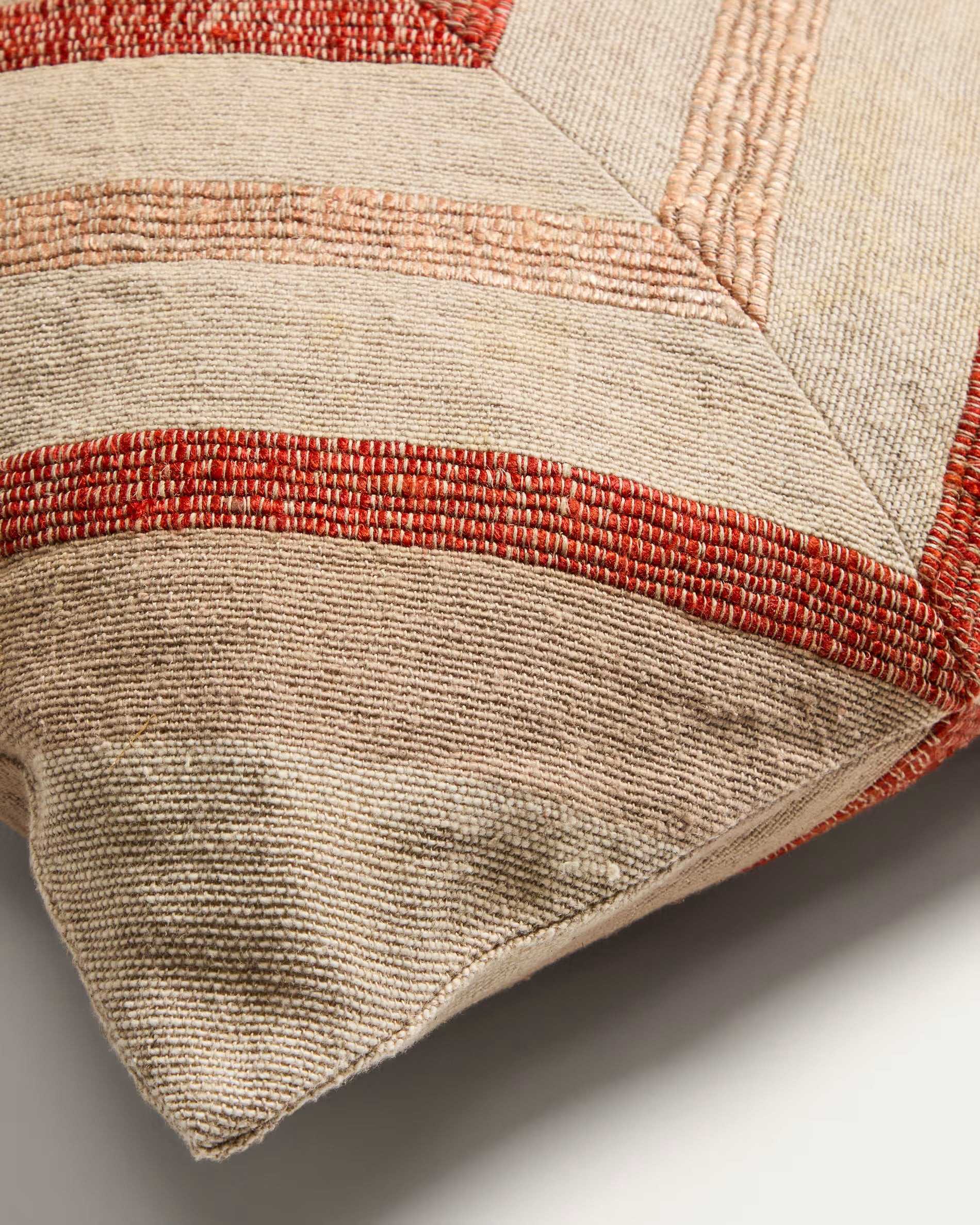 Taraia terracotta and beige cotton cushion 45x45cm.
