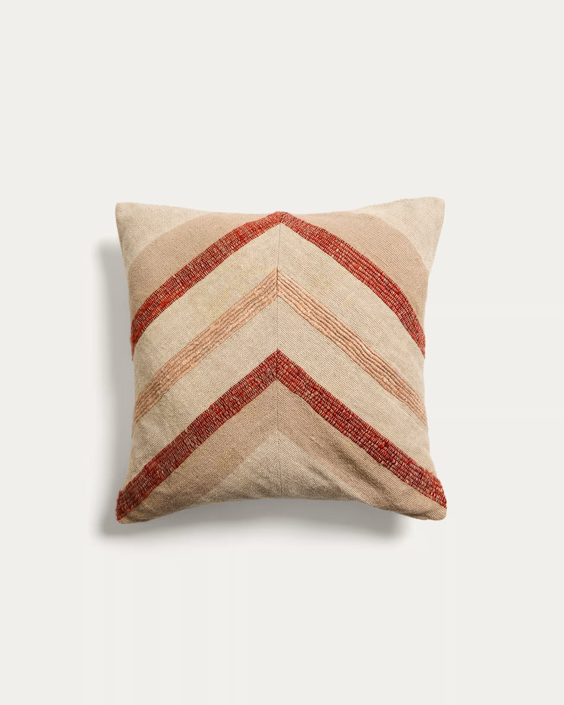 Taraia terracotta and beige cotton cushion 45x45cm.