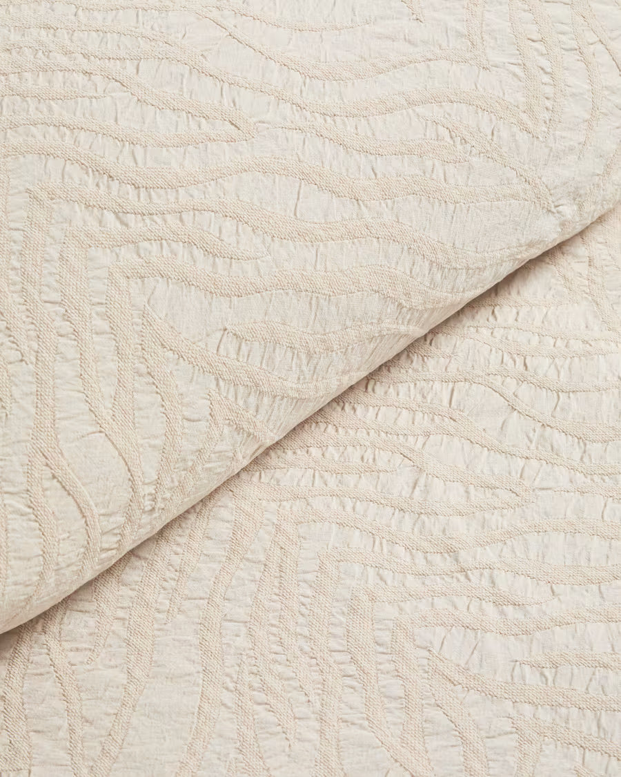 Mabile blue striped jacquard 100% cotton bedspread