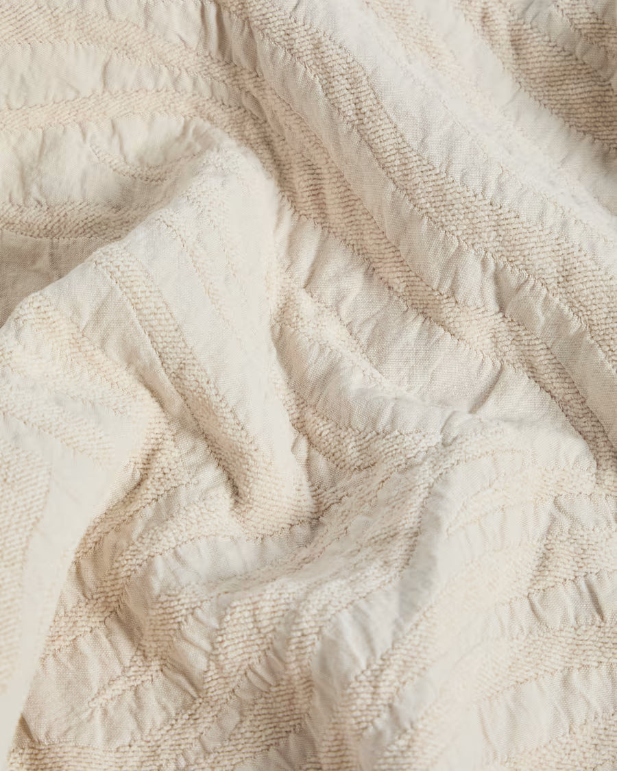 Mabile blue striped jacquard 100% cotton bedspread