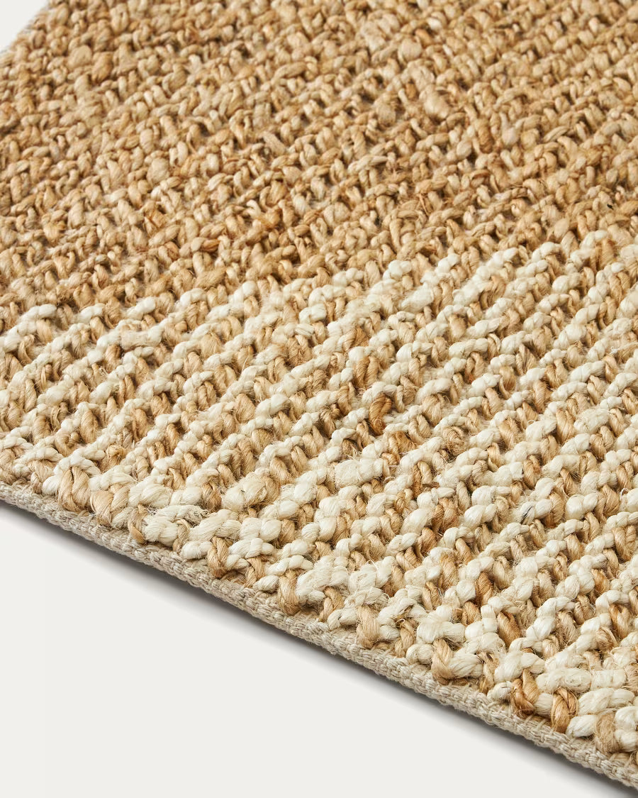 Maelan jute & cotton check rug 160 x 230 cm