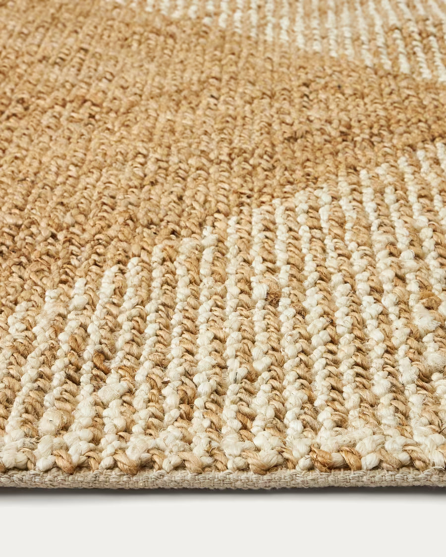 Maelan jute & cotton check rug 160 x 230 cm
