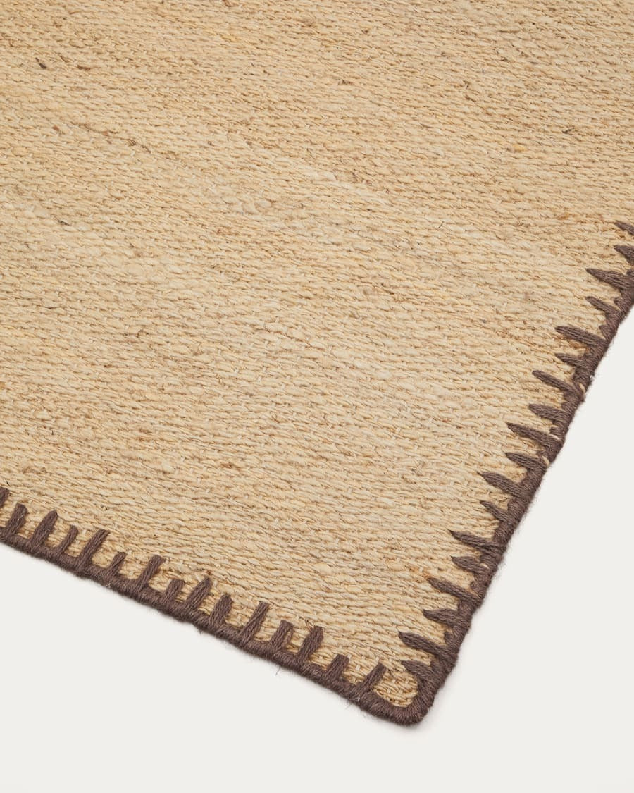 Sorina Natural Jute Rug with Brown Border 160 x 230 cm