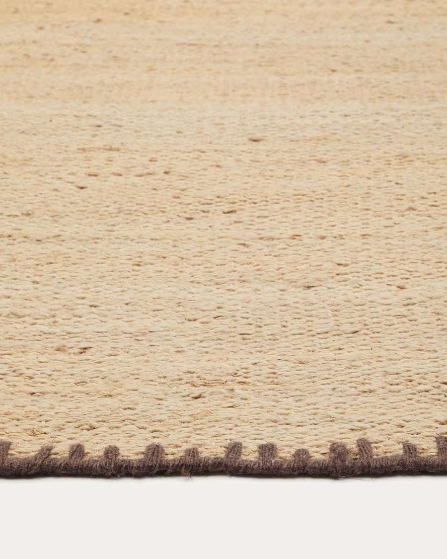 Sorina Natural Jute Rug with Brown Border 160 x 230 cm