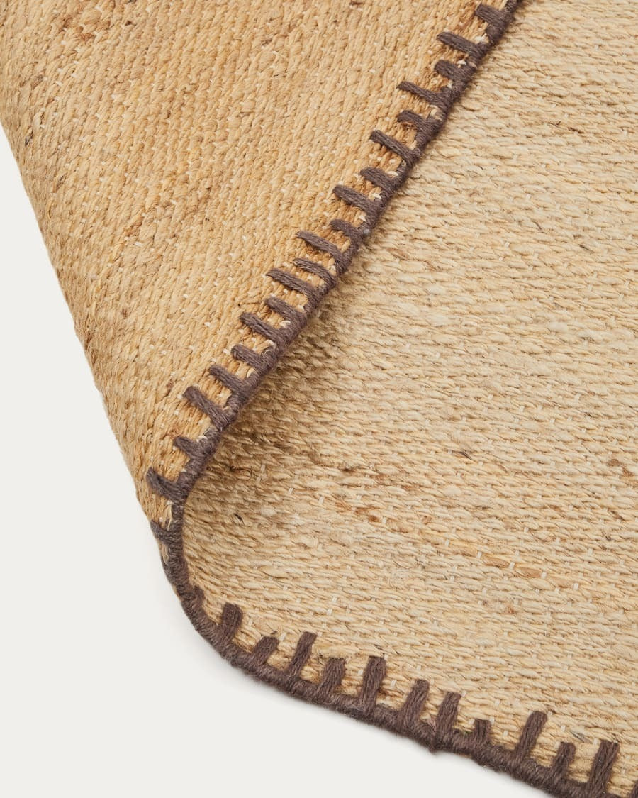 Sorina Natural Jute Rug with Brown Border 160 x 230 cm