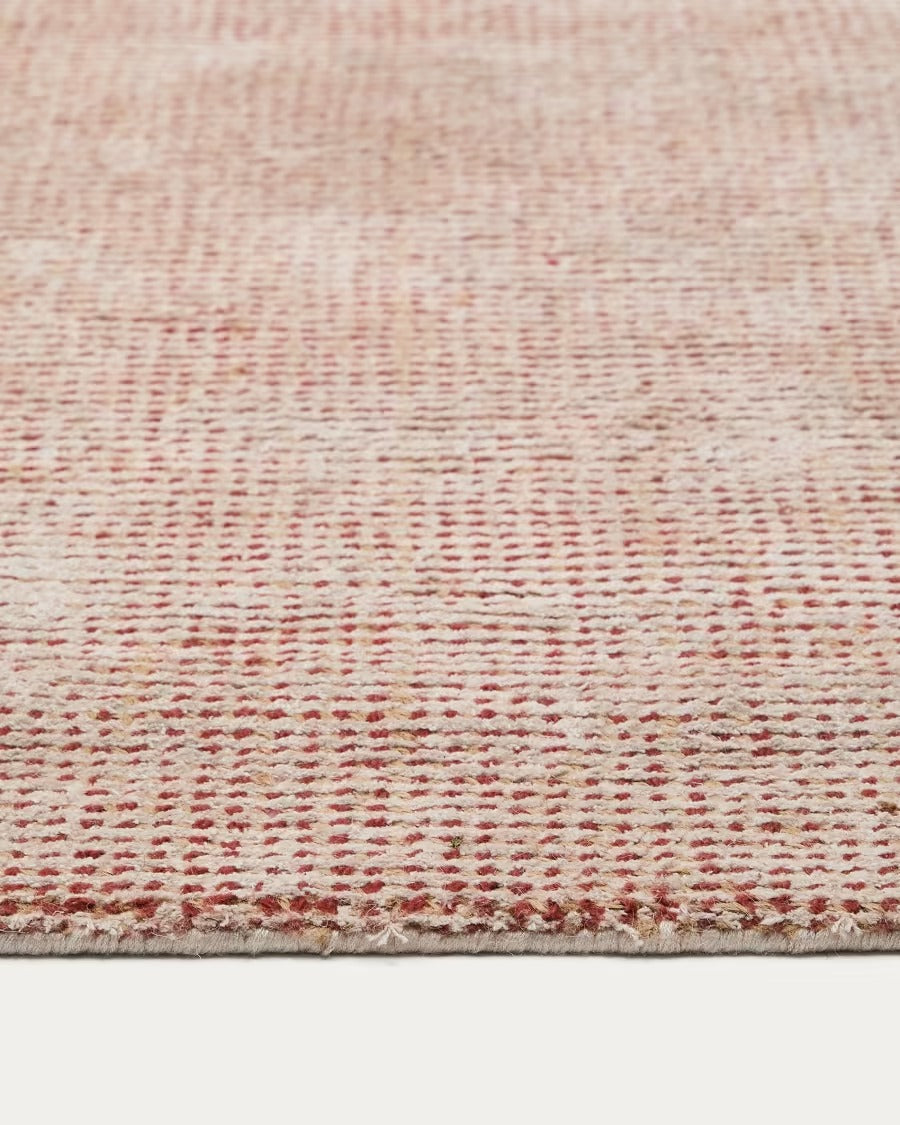 Elvan Terracotta Rug in a Viscose and Jute Mix, 160 x 230 cm