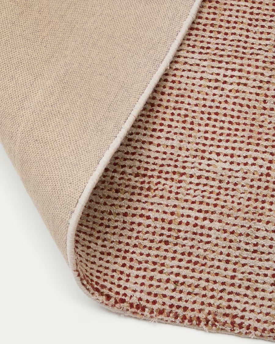 Elvan Terracotta Rug in a Viscose and Jute Mix, 160 x 230 cm