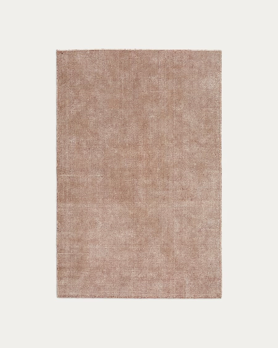 Elvan Terracotta Rug in a Viscose and Jute Mix, 160 x 230 cm