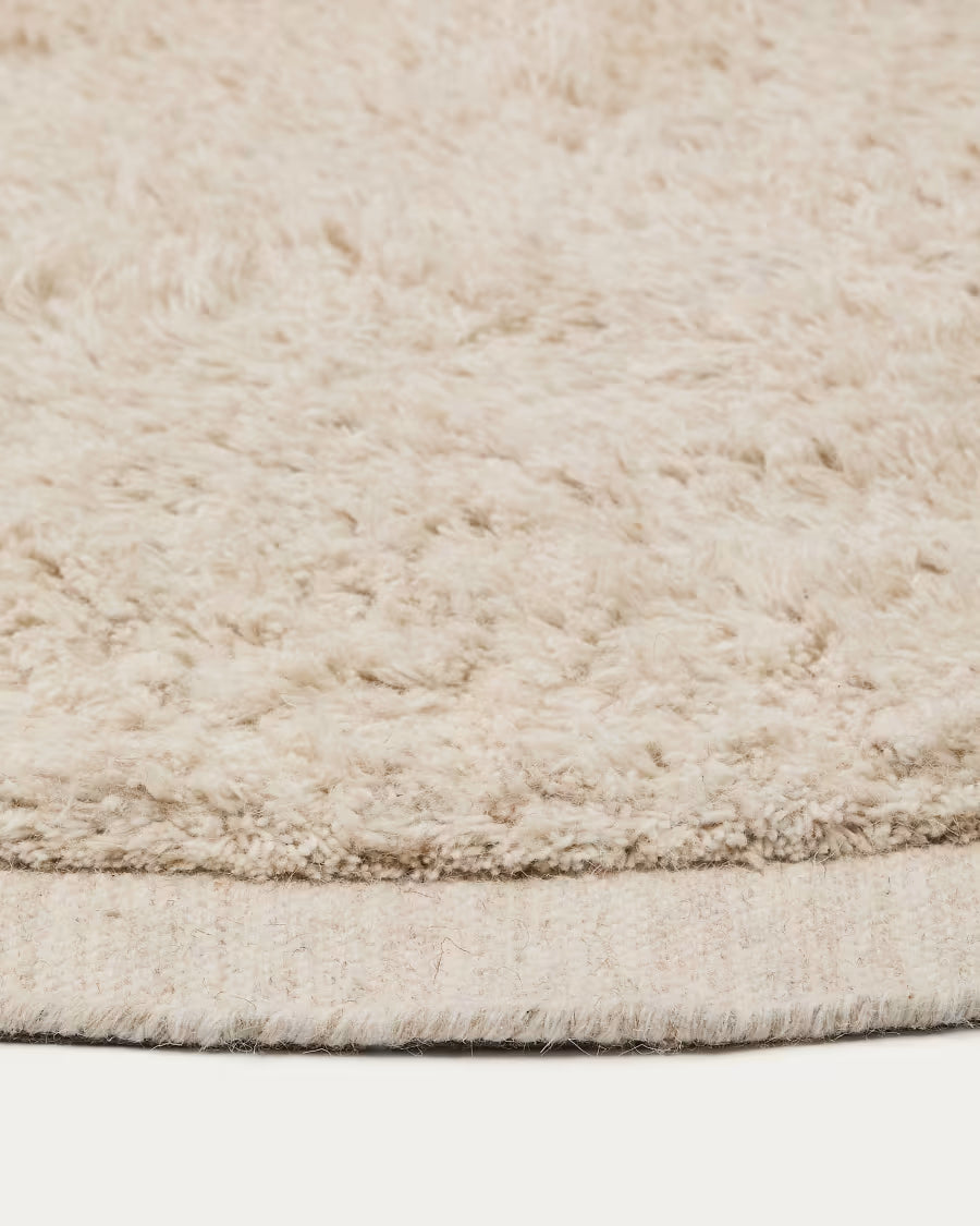 Marely round, white, wool rug, Ø 200 cm