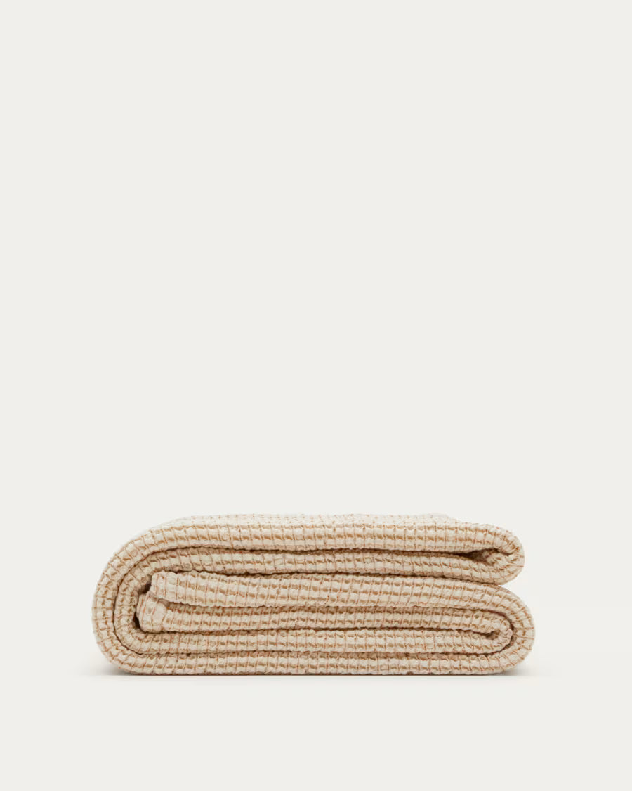 Senara quilt 100% cotton in beige for 150/160 cm bed