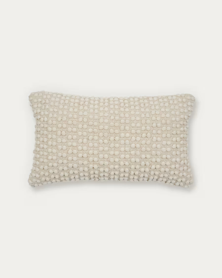 Mascarell cushion in white cotton and polyester# 30 x 50 cm