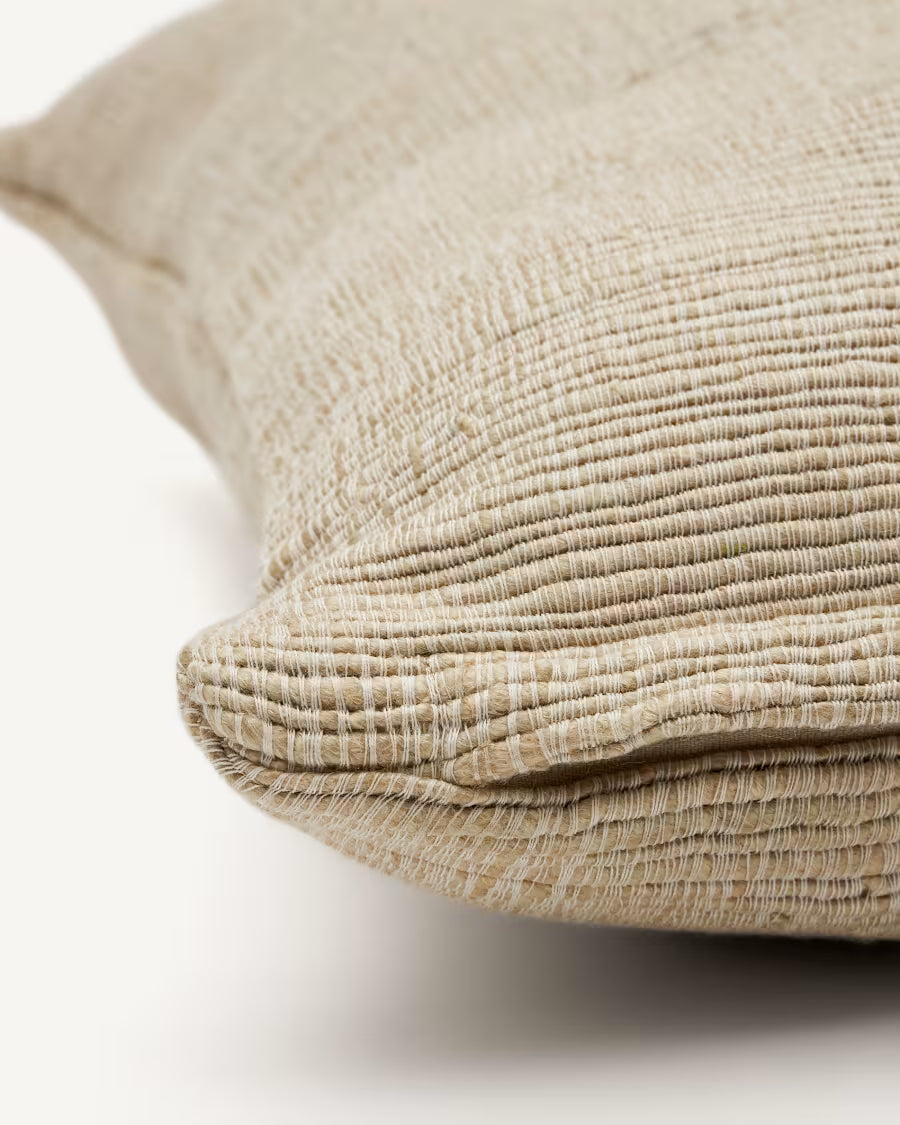 Machiel cushion in beige and white viscose jaquard 50? x 50 cm