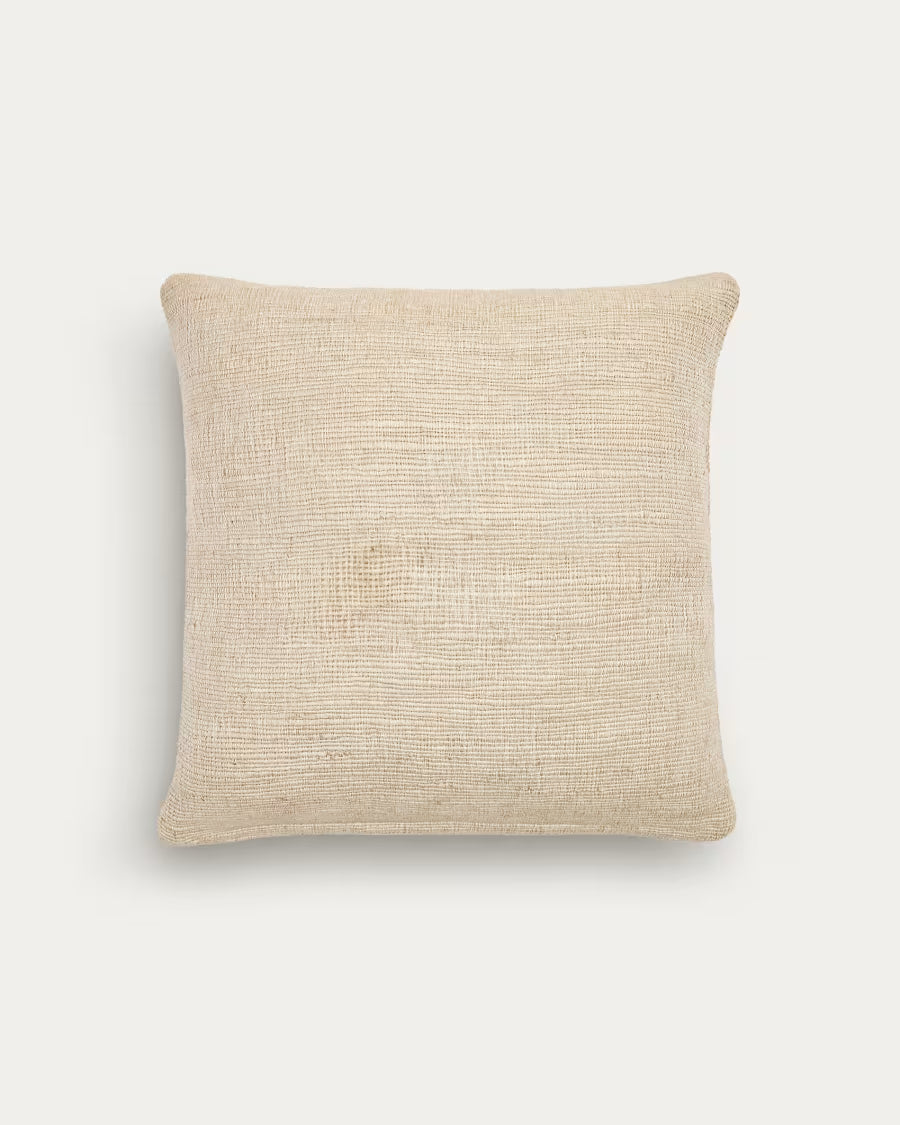 Machiel cushion in beige and white viscose jaquard 50? x 50 cm