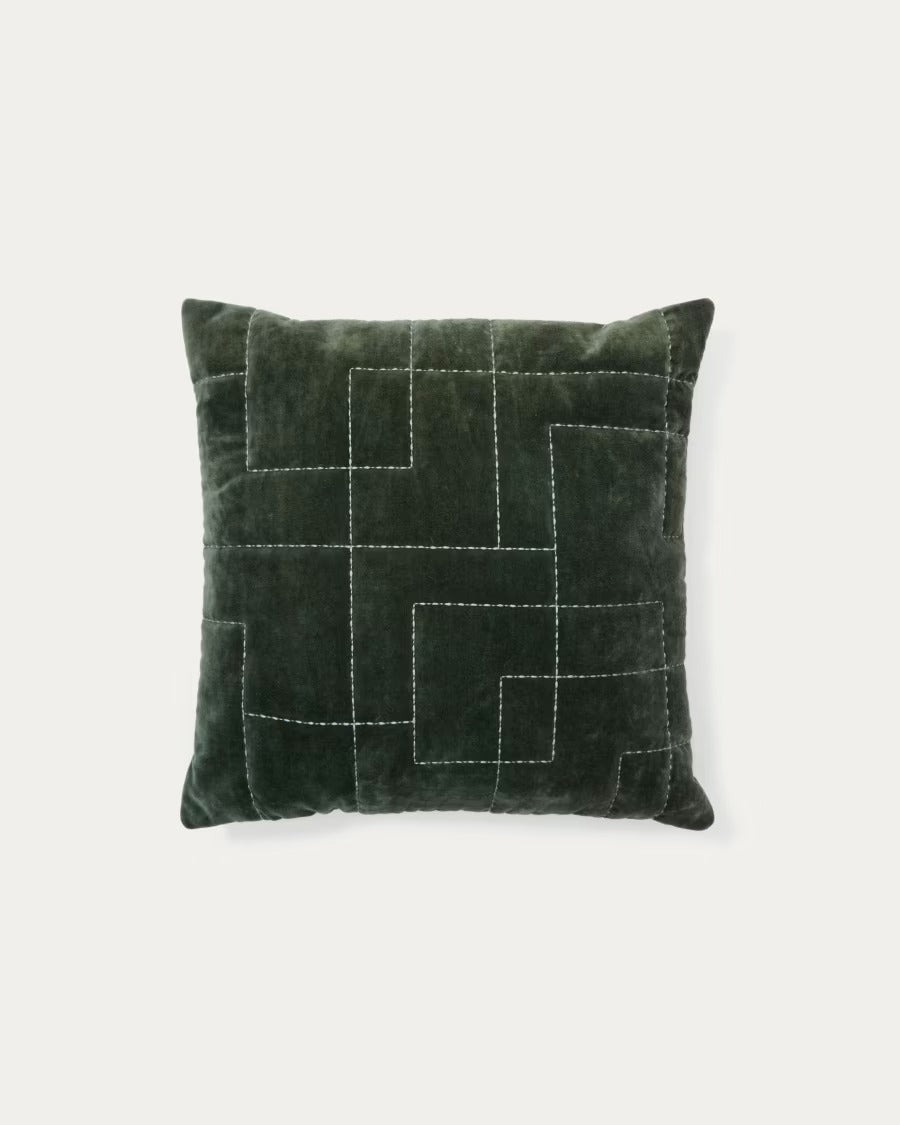 Prila Green Velvet Cotton Cushion