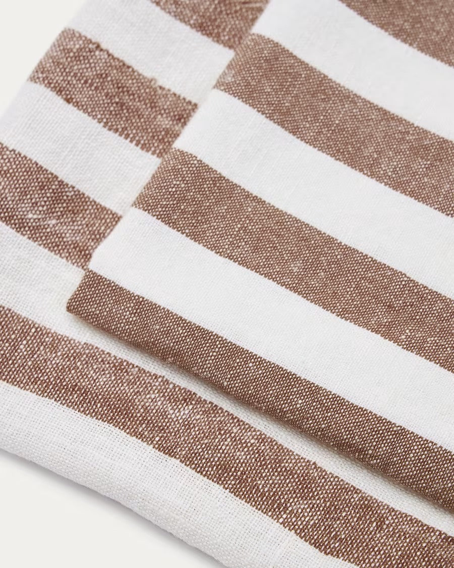 Maura Set of 2 Cotton and Linen Napkins with White