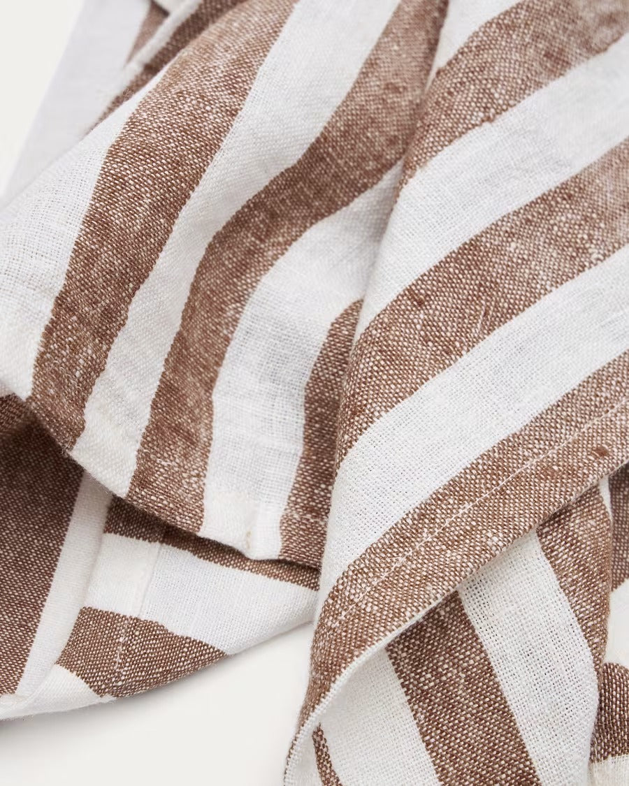 Maura Set of 2 Cotton and Linen Napkins with White