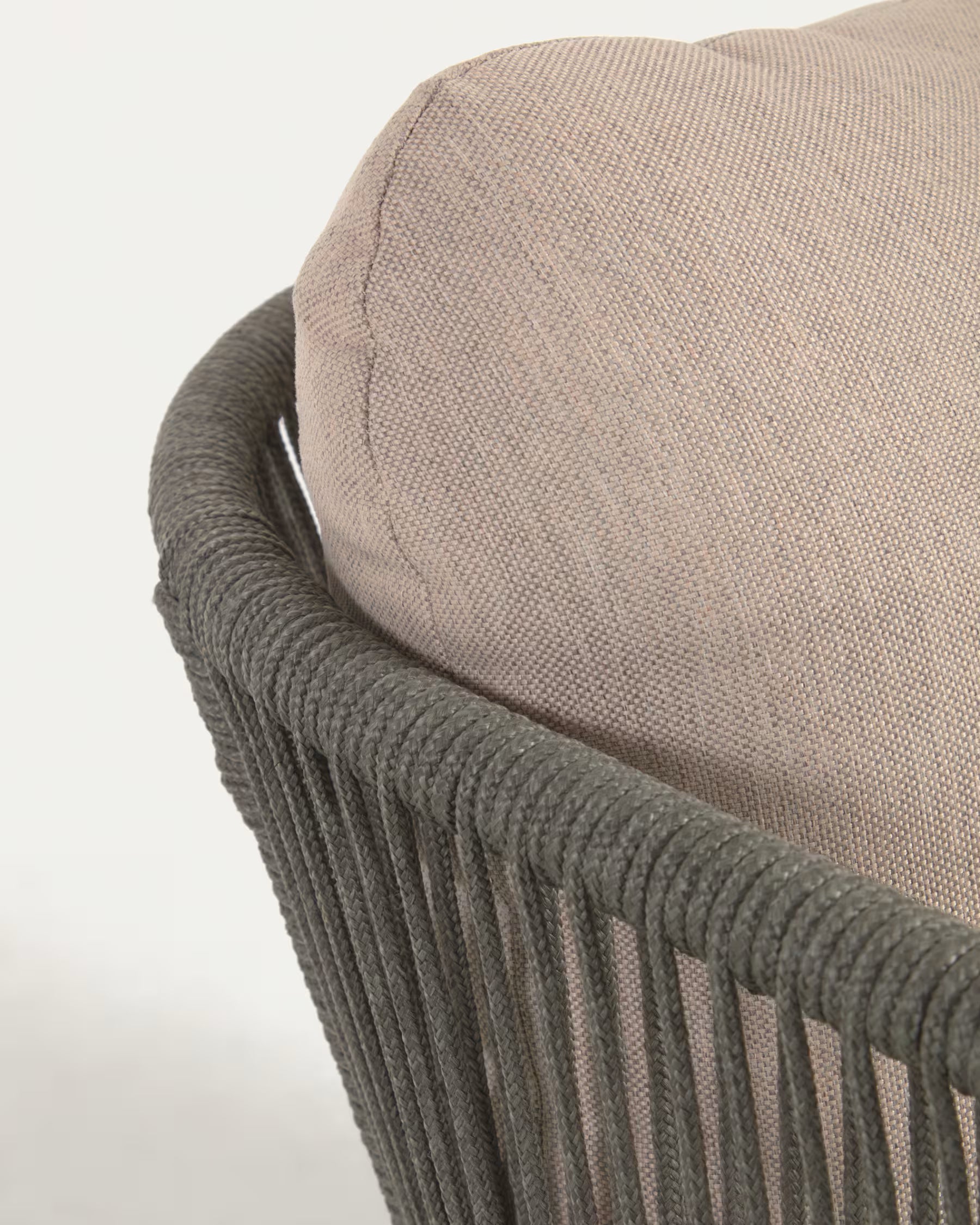 Catalina Armchair made with green rope and FSC solid acacia wood