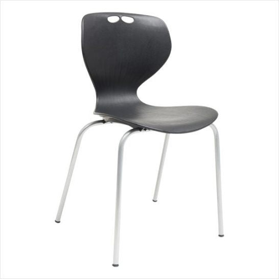DESIGN CHAIR WITH BLACK STAINED WOOD SEAT FOR OFFICE, CANTEEN, BOARDROOM