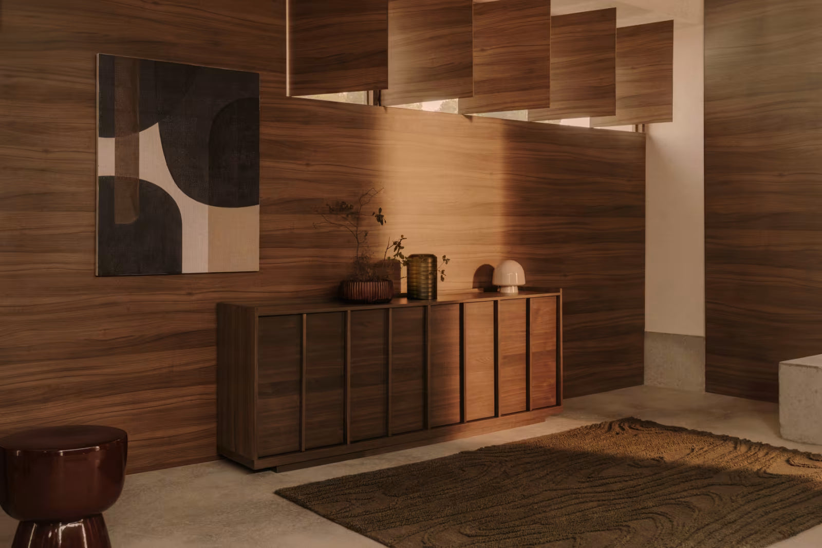 Onix TV stand with a walnut veneer in a dark finish 200 x 45 cm?